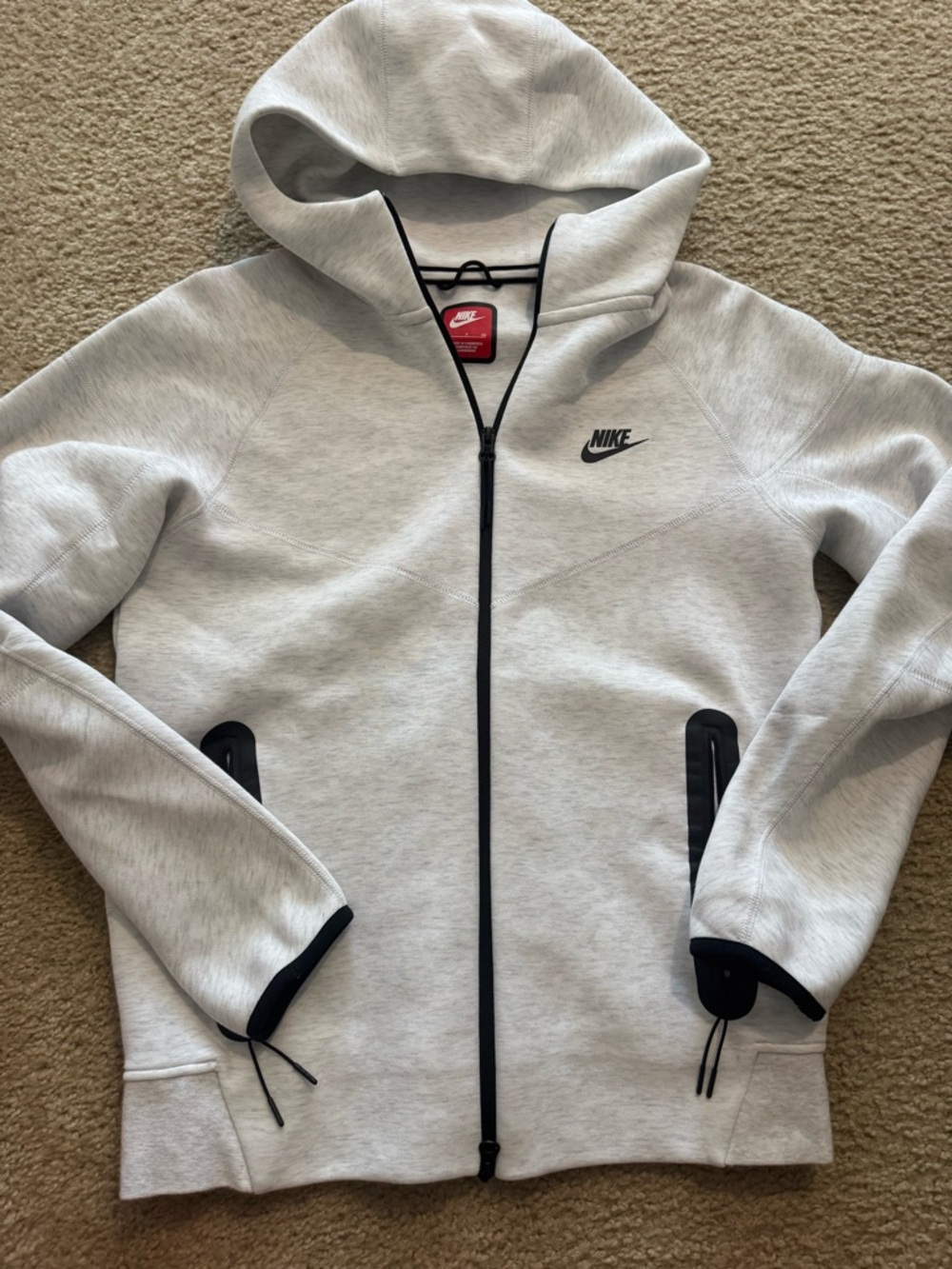 Nike Light Gray Hoodie with Black Accents